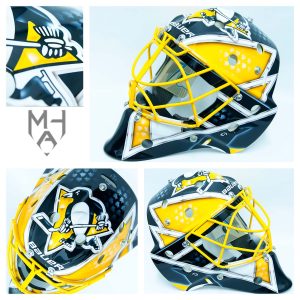 Mikko Halme Art Pittsburg Penguins tribute goalie mask Bauer